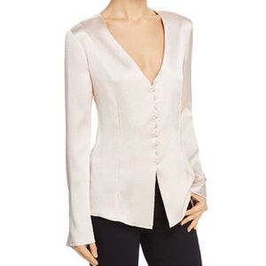 NWT $248 Joie Madora Shimmer Top Small - Long Sleeve Button Down Women’s Shirt